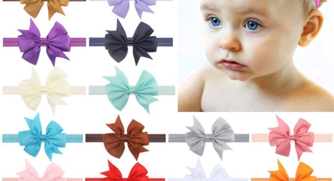 Baby Hair Band Cute Bow Flower Elastic Bow Headdress Children'S Gifts Girls Hair Accessories Chiffon Flower Princess Hair Band