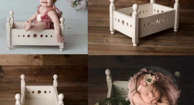 Newborn Photography Props Wood Hand-woven Basket Bed Crib Props Posing Props Photography Furniture