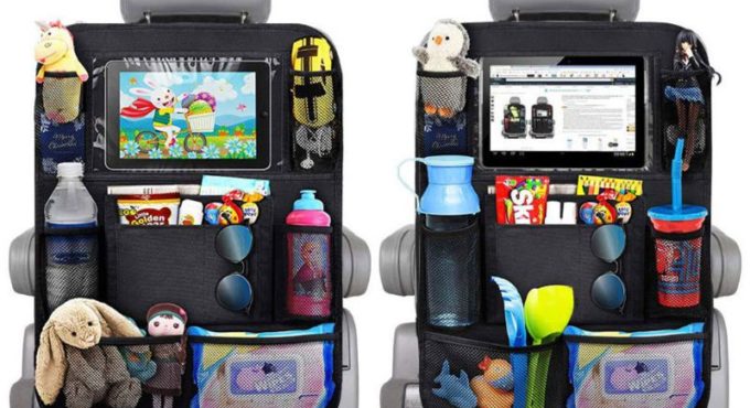 2021 New Waterproof Vehicle Storage Sundries Bag Car Seat Back Protector Cover for Children Baby Kick Mat Protect Bag