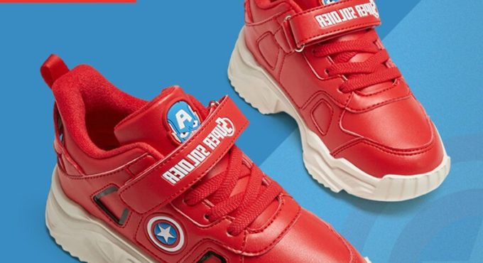 Limited Edition Marvel Heroes Avengers Captain America Children's Shoes Sneakers Plus Velvet Warm Casual Shoes Running Shoes