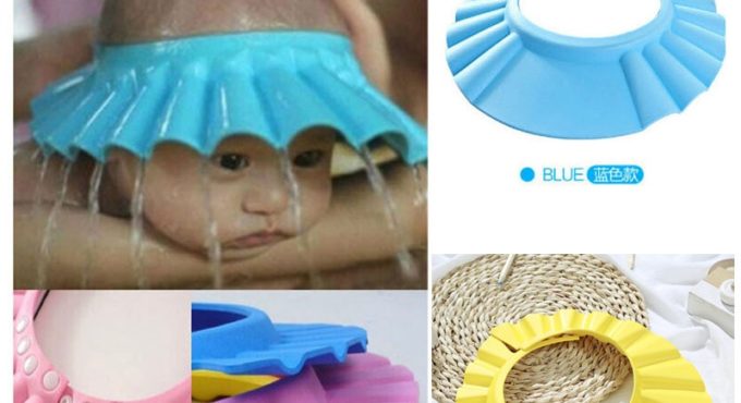 Brand New Baby Children Kids Safe Shampoo Bath Bathing Shower Cap Hat Wash Hair Shield adjustable elastic Shampoo Cap