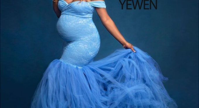 Maternity Dresses For Photo Shoot Fluttering Tail Dresses For Baby Shower Off shoulder Sexy Clothes For Pregnant Women Dress