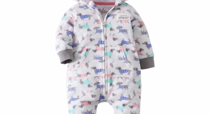 Infant Baby Girls Boys Romper 2020 Fall Winter Baby Jumpsuit Cartoon Camouflage Hooded Fleece Costumes Newborn Baby Warm Clothes