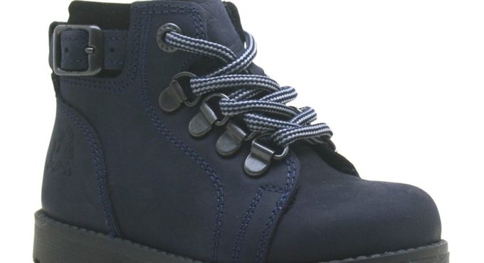 Rakerplus Griffon Genuine Leather Navy Blue Furry Baby Boots