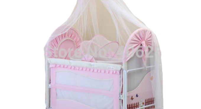 High Quality Export Baby Bed 0~12 Years Old No Smell Iron Baby Cradle Child Bed Send 7pcsbaby Bedding Set