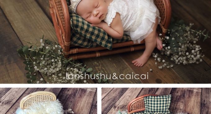 Baby Photography Props For Newborn Hand-Woven Hollow Bamboo Bed Vintage Boy Girl Photo Shoot Furniture Fotografie Accessoires