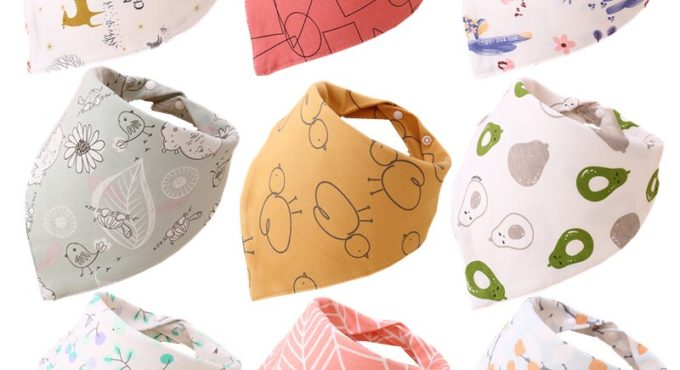 Cotton Bandana Bibs Baby Babador Feeding Smock Infant Burp Cloths Cartoon Saliva Towel Baby Eating Accessory Soft Baby Stuff