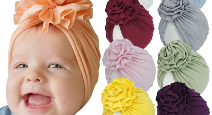 YG brand children's Knitted Cotton Baby Hat New Summer pleated Flower Baby Hat headdress Baby Hat