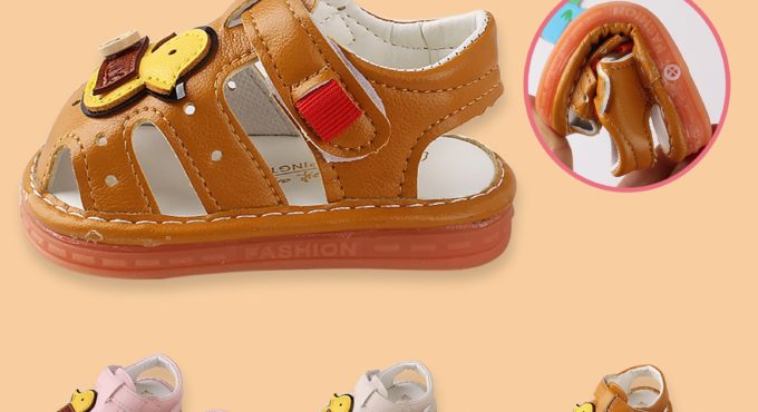 Sandals Sandalias Girls Kids Shoes Toddlers Baby With Sound Cartoon Animal Soft Anti-slip Breathable Sandales Сандалии босоножки