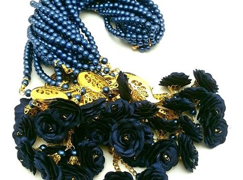 TAURUS TR Pearl Rosary 99 Roses Navy Blue -10 Pieces-