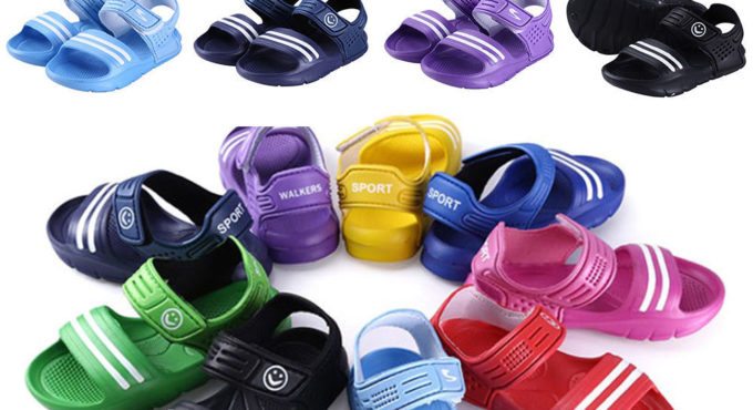 New 1 Pair Casual Kids Shoes Baby Boy Closed Toe Children Summer Beach Sandals Flat