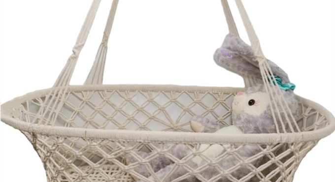 Hand-Woven Mesh Baby Cradle Swing Hammock Equipped With Swing Fixing Accessories