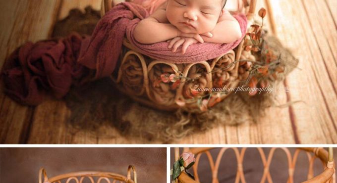 Newborn photography props basin frame container studio photography woven basket baby photography auxiliary props shooting