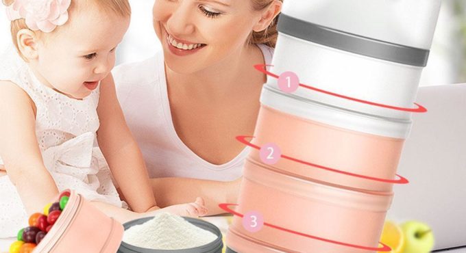 4 Layer Detachable Baby Food Storage Box 480Ml Essential Cereal Milk Powder Boxes Portable Toddle Kids Milk Container