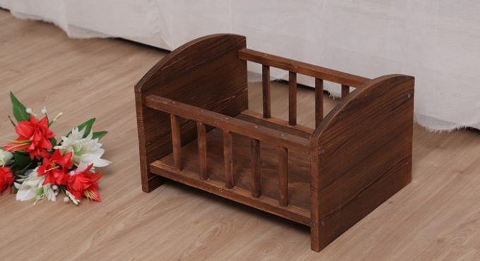 Newborn Posing Detachable Mini Retro Bed Baby Photo Shooting Props Wooden Crib Infant Photograph Accessories