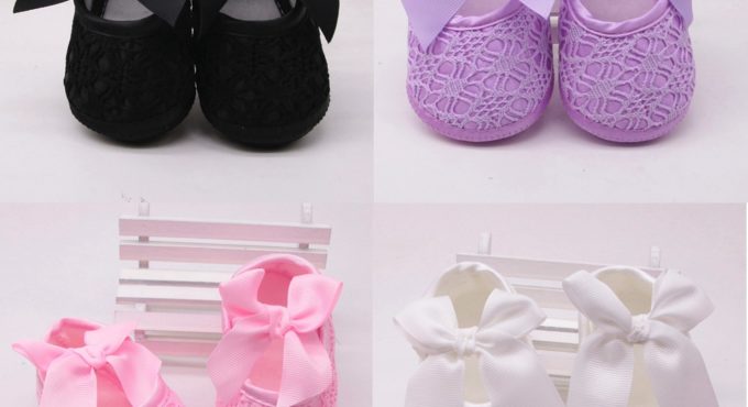 Girls Shoes Newborn Toddlers First Walkers Slipper Baby Bowknot Princess Shoes Soft Sole Non-slip Footwear Infant Crib Shoes