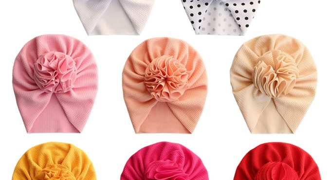 Lovely Flower Baby Hat Soft Baby Girl Hat Turban Infant Toddler Newborn Baby Cap Bonnet Headwraps Kids Hat Beanie