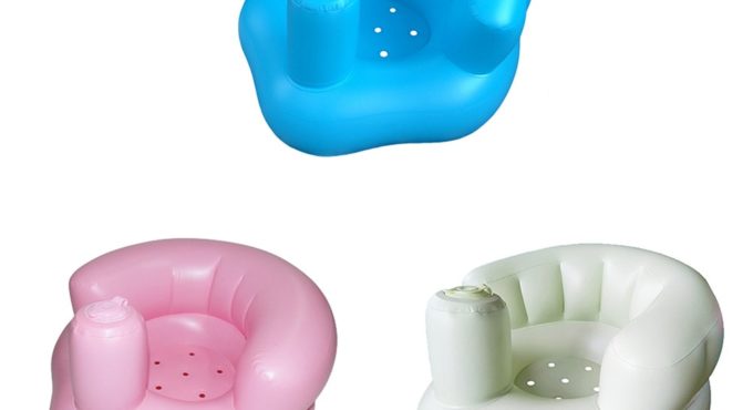 Baby Inflatable Chair Sofa Bath Seats Dining Pushchair Pink Green PVC Infant Portable Play Game Mat Sofas Learn Stool