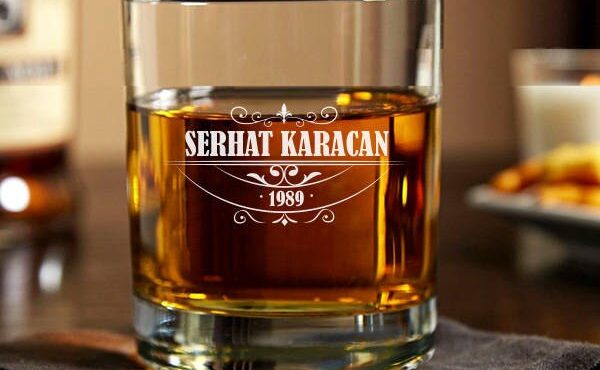 Handmade Whiskey Glass with Personal Name and Date