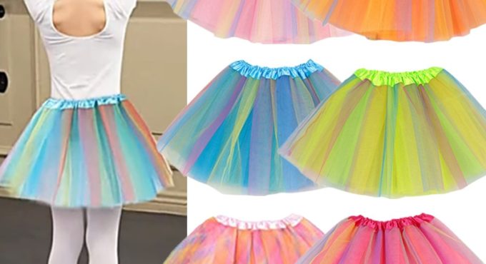 2-8 Years Old Girls Tutu Skirt Multicolor Skirt Children's Dance Performance Ballet Dance Princess Party