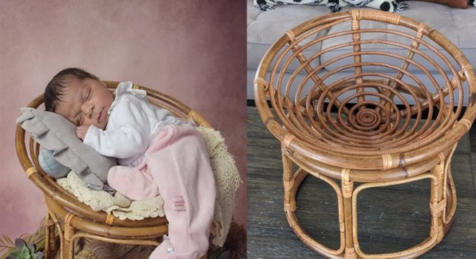 2021 Baby Cribes Photography Props Handmade Bamboo Basket Vintage Chair Newborn Photo Shoot Posing Sofa Fotografia Acessorio