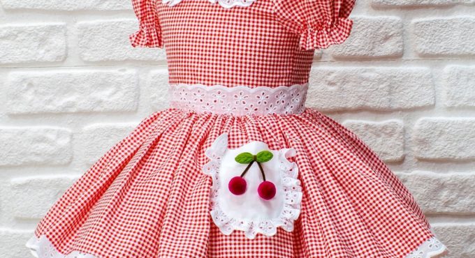 Red Pötikare Cherry Dress