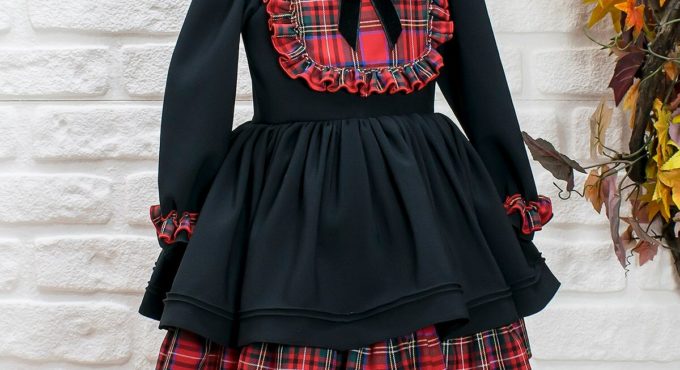 Female Child Red Plaid Pattern Dress