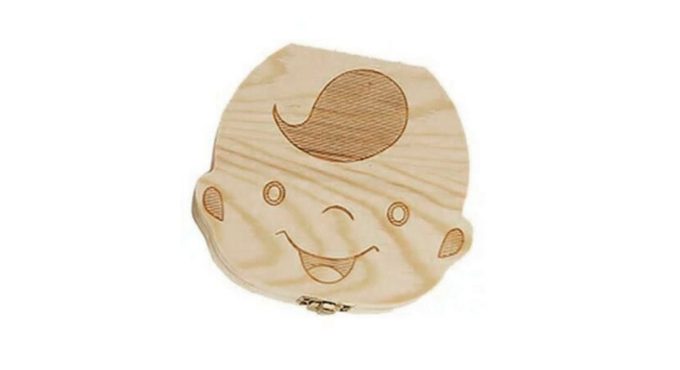 Wooden Baby Kids Tooth Storage Box English Teeth Umbilical Lanugo Organizer Gift Keepsakes Save