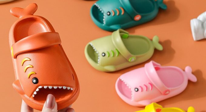 Summer Children Fun Slippers Cute Cartoon Duck Animal Poultry Leaf Toddler Girl Shoes Boy Beach Shoes Pink Sandals