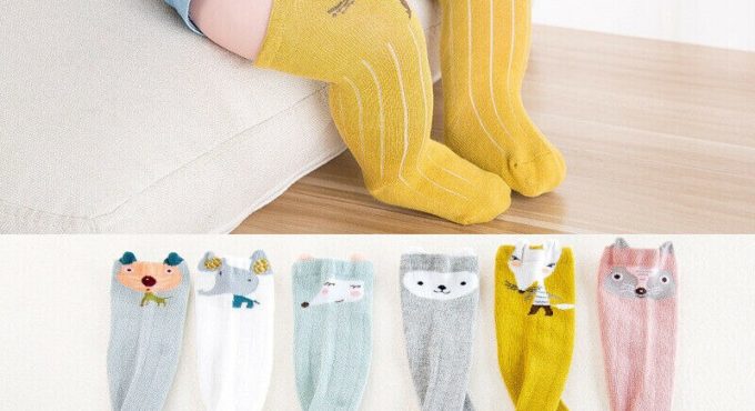 1 Pair Unisex Lovely Cute Cartoon Fox Kids baby Socks Knee Girl Boy Baby Toddler Long Socks Animal Infant Soft Cotton Socks 0-3Y