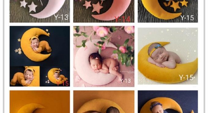 40*50cm Newborn Photography Props Accessories Moon Shape Baby Blanket Backdrop Fabrics Shoot Studio Accessories