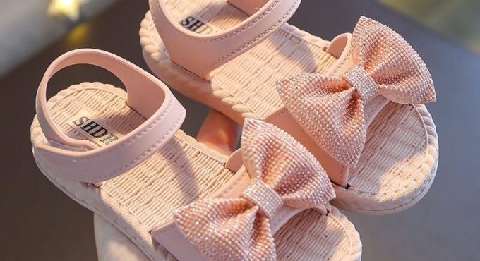 Children Sandals Pink Cute Bow Shoes Baby Girls Sandal Kids Princess Shoes Toddler Korean Beach Shoes