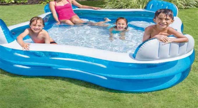 Large Size Family Square Inflatable Swimming Water Pool With Seats Backrest Home Use Parent-child Interaction Playground piscine