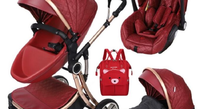 Luxury 3 In 1 Baby Stroller High Quality Eggshell Model Newborn Pram European Certified Umbrella Car With Mummy Bag