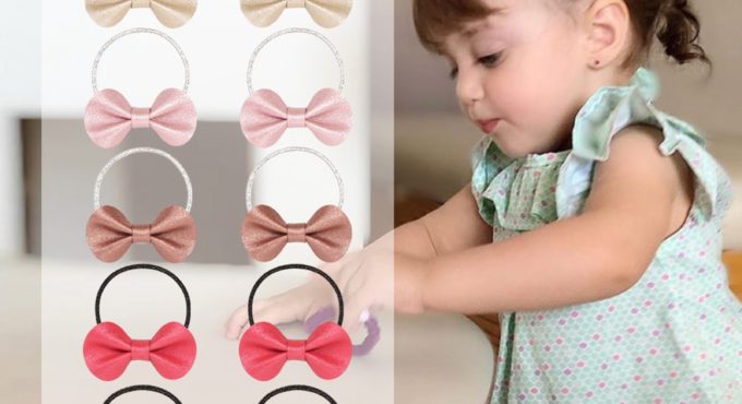 1Pair Infant Baby Toddler Girls Hair Ties Rubber Bands Female Baby Hair Band Tie Hair Glitter Baby Headdress Girl High Elastic