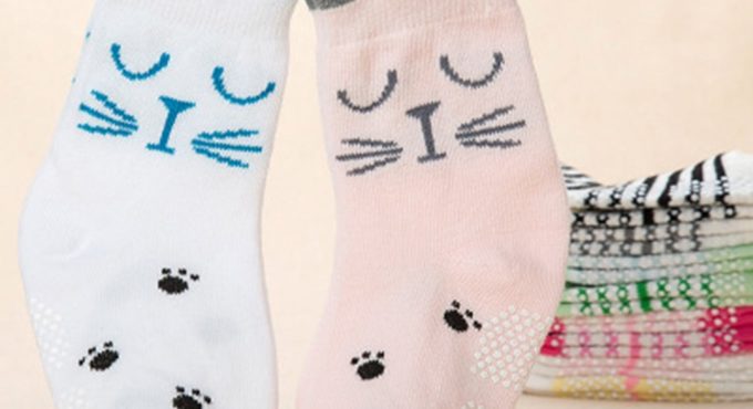 1 Pairs Baby Socks 8-36 Months Toddler Girls Boys Ankle Socks Cotton Warm Non Slip Cartoon Crew Socks