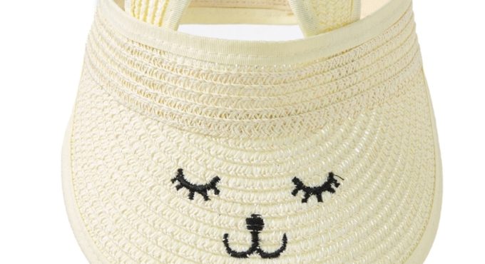 Cute Bunny Comfortable Korean Baby Fashion Cap Empty Straw Hat Summer Sun Hat For Boys And Girls With UV Protection