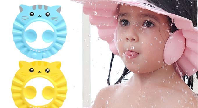 Baby Shower Cap Adjustable Hair Wash Hat for Newborn Infant Ear Protection Safe Children Kids Shampoo Shield Bath Head Cover