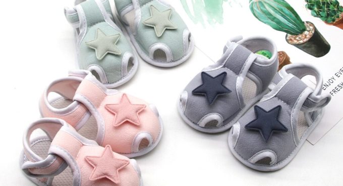 25# Newborn Star Printed Hook-loop Children Shoes Breathable baby Girls Boy Prewalker Printing Hollow Out Applique Shoes