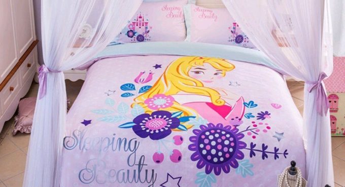 Disney Princess Patterned Bedding Set for Girls with Duvet, Quilt Cover, Pillowcase, Bed Sheet, Bedroom Decor and Home Textile