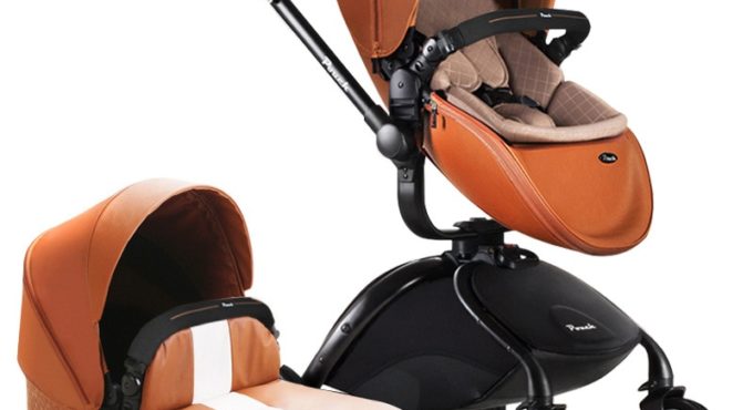 Pouch light luxury baby stroller high landscape shock absorption folding children's stroller can sit and lie on the baby car