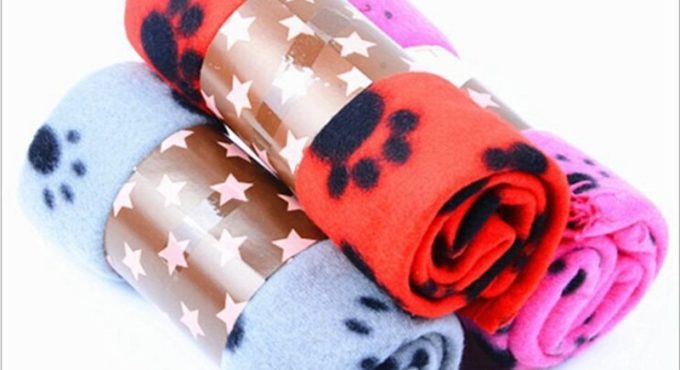 Soft Warm Baby Bed Fleece Paw Cute Pet Cushion Cover Towel No Suit Print Design Mat Sofa Blanket Bed Mat