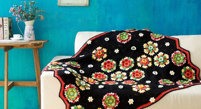 Size:125*95CM Frida pattern blanket hand DIY Crochet medium coarse baby cotton wool