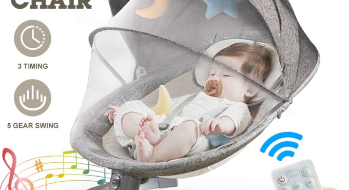 Music Electric Swing Shaker Recliner Baby Auto Swing Chair with Remote Control Safe Five-point Seat Belt Rocking Chair