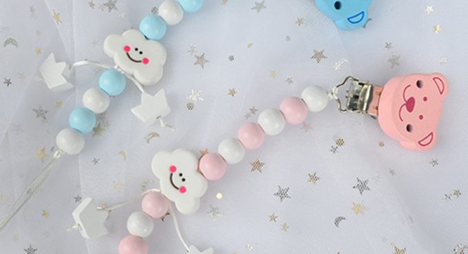 Baby Boy Girl Pacifier Holder Chain Food Grade Chew Silicone Beads Infant Pacifier Clip