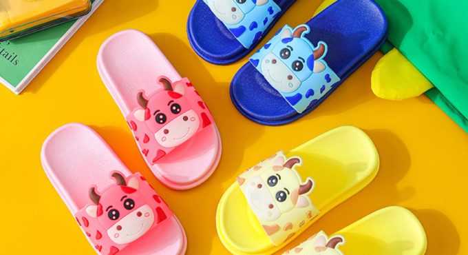 Children's Slippers Summer Children Toddler Baby Girls Boys Cartoon Cow Sandals Shoes Slippers