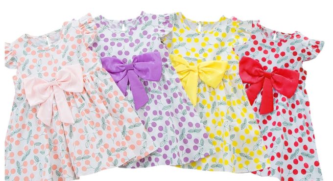 Summer Toddler Kids Baby Girls Knee-above Dress Casual Polyester Bowknot Fruit Print Dress Party Princess Outfits Vetement Fille