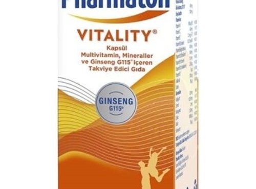 Pharmaton Vitality 100 Capsule Capsule Multivitamin Ginseng G115 Vitamin A,B,C,D,E + Folic Acid + Calcium, Iron Magnezyu