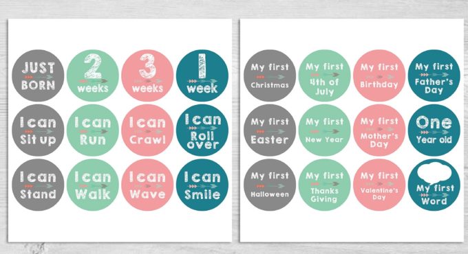 12 Pcs Month Sticker Baby Photography Milestone Memorial Monthly Newborn Kids Commemorative Card Number Photo Accessories Gifts