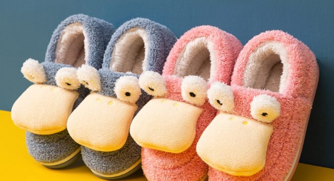 Boys Autumn Winter Home Slippers Girls Cute Cartoon Hippo Home Shoes Children Warm Fur Slipper Kids Indoors Floor Shoes